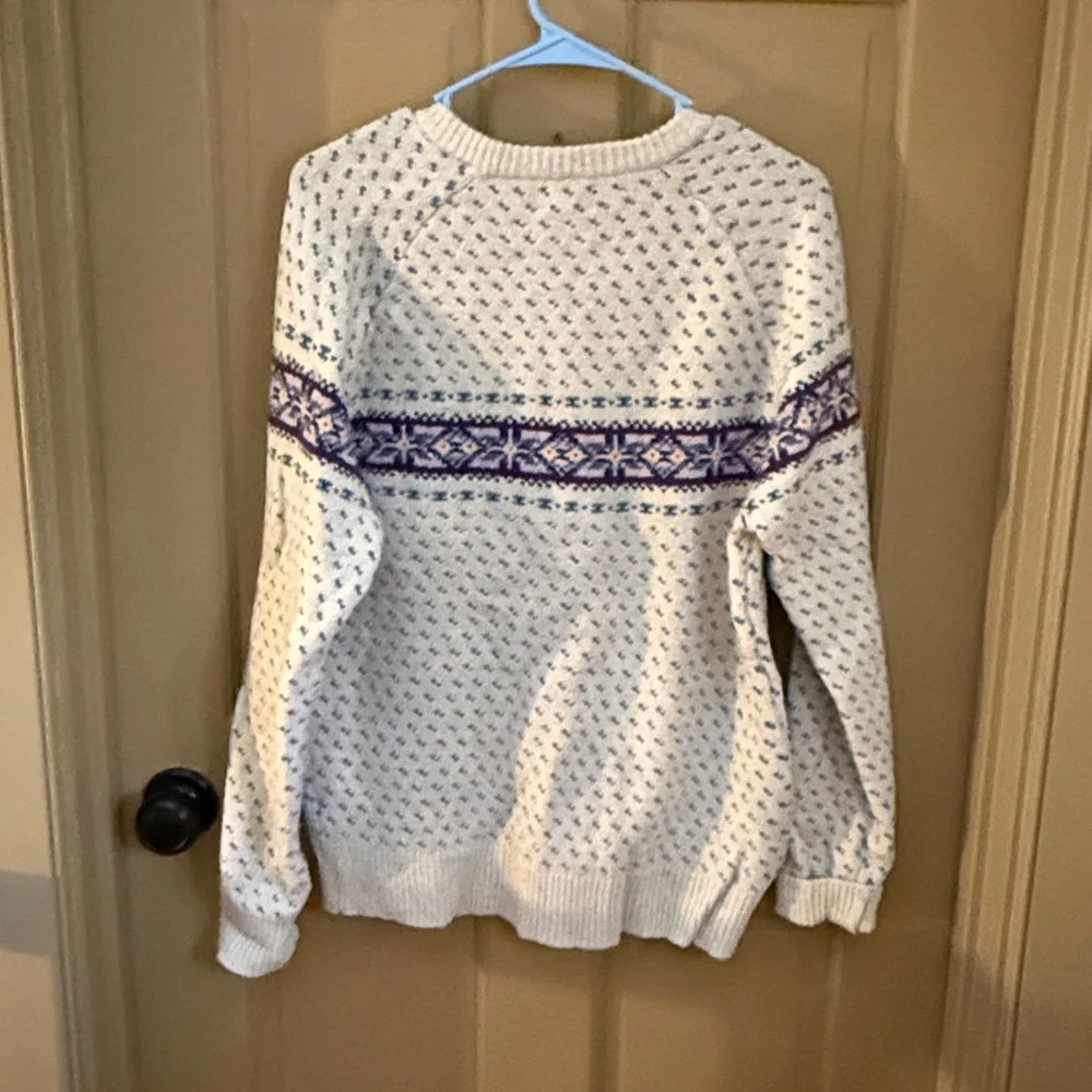 J. Crew Striped Knit Sweater - Cream and Blue